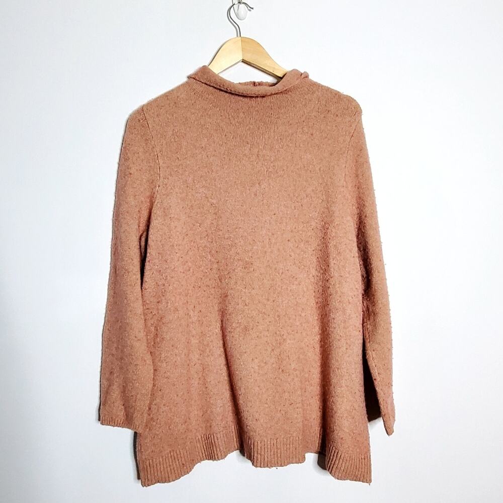J Jill Dusty Rose Pink Pull over funnel neck sweater Size XL